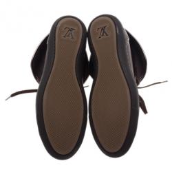 Pre Owned Louis Vuitton Brown Monogram Canvas & Leather Brea Sneaker Boots Size 39