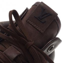 Pre Owned Louis Vuitton Brown Monogram Canvas & Leather Brea Sneaker Boots Size 39