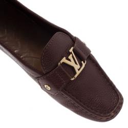 Pre Owned Louis Vuitton Brown Leather Loafers Size 39