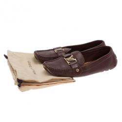 Pre Owned Louis Vuitton Brown Leather Loafers Size 39