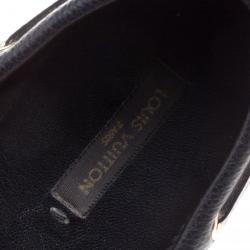 مملوكة مسبقًا حذاء لوفرز لوي فيتون فلات غلوريا جلد إمبراينت مونوغرامي أسود مقاس 38