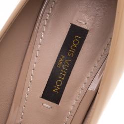 مملوكة مسبقًا Louis Vuitton Beige Patent Leather Oh Really! Peep Toe Platform Pumps Size 36