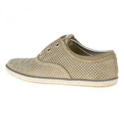 مملوكة مسبقًا Louis Vuitton Green Suede Petit Damier Espadrilles Sneakers Size 39.5