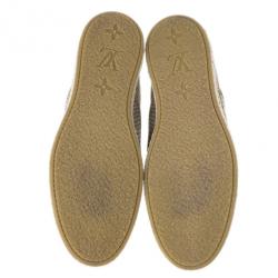 مملوكة مسبقًا Louis Vuitton Green Suede Petit Damier Espadrilles Sneakers Size 39.5