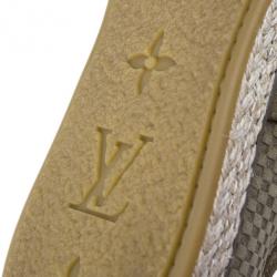مملوكة مسبقًا Louis Vuitton Green Suede Petit Damier Espadrilles Sneakers Size 39.5