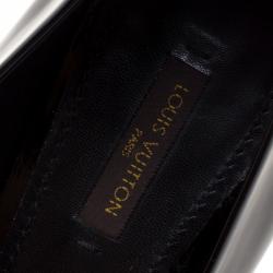 Pre Owned حذاء كعب عالي لوي فيتون نعل سميك مقدمة مفتوحة أوه ريلي! جلد لامع أسود مقاس 38