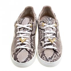 Louis Vuitton Two Tone Python Leather Front Row Lace Up Sneakers Size 40