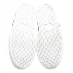 Louis Vuitton Two Tone Python Leather Front Row Lace Up Sneakers Size 40