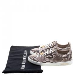 Louis Vuitton Two Tone Python Leather Front Row Lace Up Sneakers Size 40