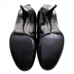 Pre Owned حذاء كعب عالي لوي فيتون اوه ريلي! لامع أسود مقاس 37.5