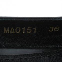 Pre Owned Louis Vuitton Black Leather Logo Pointed Toe Pumps Size 36