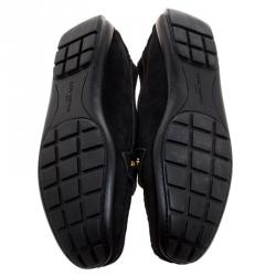 Pre Owned حذاء لوفرز لوي فيتون أكسفورد سويدي أسود مقاس 38