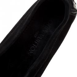 Pre Owned حذاء لوفرز لوي فيتون أكسفورد سويدي أسود مقاس 38