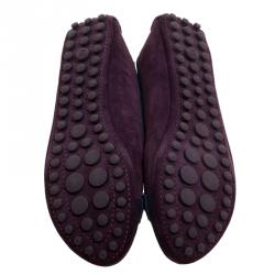 مملوكة مسبقًا Louis Vuitton Purple Suede Oxford Ballet Flats Size 36