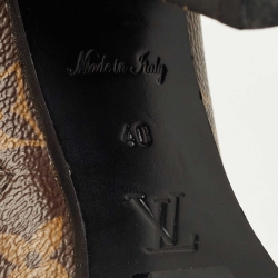 Pre Owned Louis Vuitton Brown/Black Monogram Canvas and Patent Leather Star Trail Ankle Boot Size 38.5