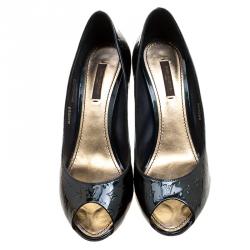 مملوكة مسبقًا Louis Vuitton Green Monogram Vernis No Doubt Pumps Size 39