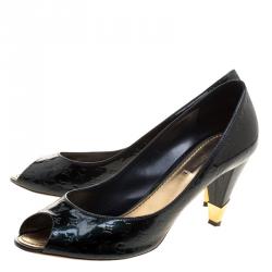 مملوكة مسبقًا Louis Vuitton Green Monogram Vernis No Doubt Pumps Size 39