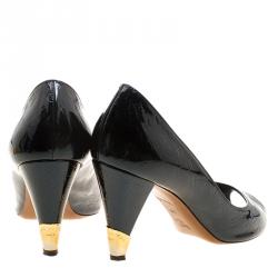 مملوكة مسبقًا Louis Vuitton Green Monogram Vernis No Doubt Pumps Size 39