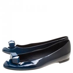 Pre Owned حذاء فلات باليه لوي فيتون زخرفة مكعبات  جلد حمراء مقاس 37.5