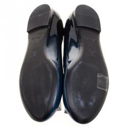 Pre Owned حذاء فلات باليه لوي فيتون زخرفة مكعبات  جلد حمراء مقاس 37.5