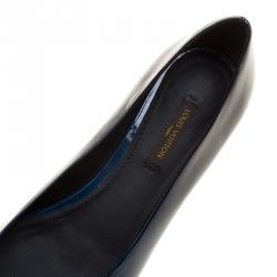 Pre Owned حذاء فلات باليه لوي فيتون زخرفة مكعبات  جلد حمراء مقاس 37.5