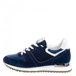 Louis Vuitton Blue Suede and Mesh Run Away Lace Up Sneakers