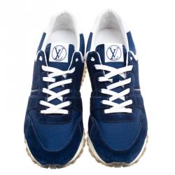 Louis Vuitton Blue Suede and Mesh Run Away Lace Up Sneakers Size 38