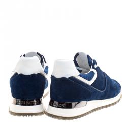 Louis Vuitton Blue Suede and Mesh Run Away Lace Up Sneakers Size 38