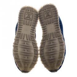 Louis Vuitton Blue Suede and Mesh Run Away Lace Up Sneakers Size 38