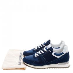 Louis Vuitton Blue Suede and Mesh Run Away Lace Up Sneakers Size 38