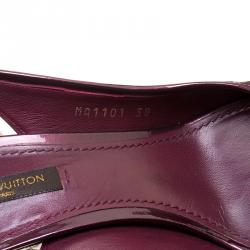 مملوكة مسبقًا Louis Vuitton Amarante Patent Vernis Leather Pantheon Slingback Sandals Size 38