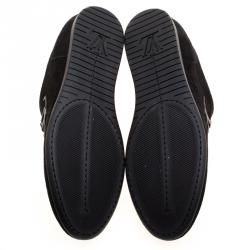 Louis Vuitton Black Perforated Suede Low Top Sneakers Size 37