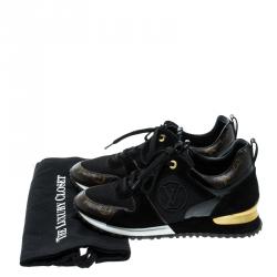Louis Vuitton Two Tone Mesh and Monogram Canvas Run Away Sneakers Size 39