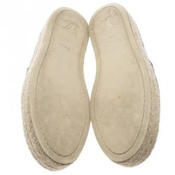 Pre Owned Louis Vuitton Blue Shore Denim Postcard Espadrilles Size 39