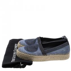 Pre Owned Louis Vuitton Blue Shore Denim Postcard Espadrilles Size 39
