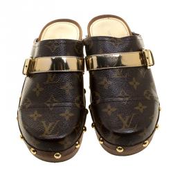 Pre Owned Louis Vuitton Monogram Canvas Canopy Clogs Size 38