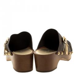 Pre Owned Louis Vuitton Monogram Canvas Canopy Clogs Size 38