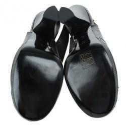 مملوكة مسبقًا Louis Vuitton Black Leather Platform Slingback Sandals Size 36