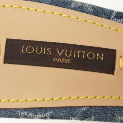 Pre Owned Louis Vuitton Blue Monogram Denim Bow Slides Size 38