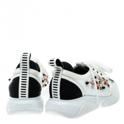 Louis Vuitton White Leather and Mesh Heat Embellished Sneakers Size 40