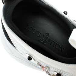 Louis Vuitton White Leather and Mesh Heat Embellished Sneakers Size 40
