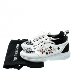 Louis Vuitton White Leather and Mesh Heat Embellished Sneakers Size 40
