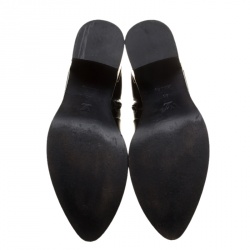 Pre Owned بوت كاحل لوي فيتون مقدمة مدببة جلد أسود مقاس 40