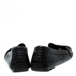 Pre Owned Louis Vuitton Black Leather Oxford Loafers Size 39