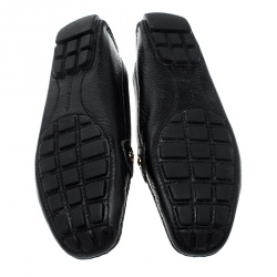 Pre Owned Louis Vuitton Black Leather Oxford Loafers Size 39