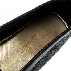 Pre Owned Louis Vuitton Black Leather Oxford Loafers Size 39