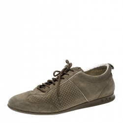 Louis Vuitton Beige Petit Damier Suede Low Top Sneakers Size 38