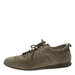 Louis Vuitton Beige Petit Damier Suede Low Top Sneakers Size 38