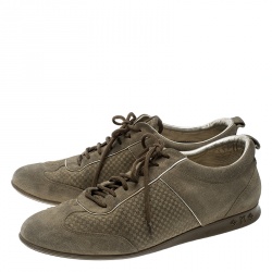 Louis Vuitton Beige Petit Damier Suede Low Top Sneakers Size 38