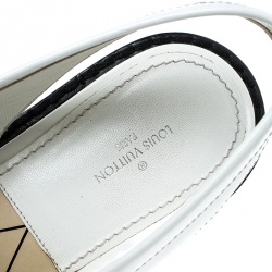 Pre Owned Louis Vuitton White Leather Samourai Slingback Loafers Size 37.5
